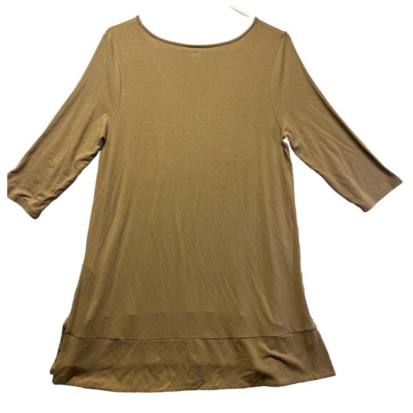J Jill Wearever Collection Top Women S Brown T Shirt V Neck Rayon Stretch Flowy - Picture 5 of 5